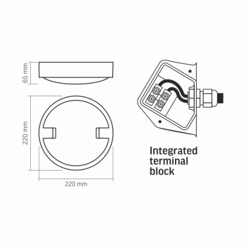 Ārtelpu gaismeklis LED 18W, 1440Lm 5000K, VIDEX-INGA IP65 (neitrāli balta gaisma), pelēka