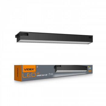 Lineārais LED gaismeklis (savstarpēji savienojams) 24W 600mm, 2400Lm 5000K, IP20 VIDEX VL-BNL02-24065B (neitrāli balta gaisma), melns