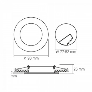 Gaismeklis LED zemapmetuma (aplis) 4W, 380Lm 4000K, VIDEX (neitrāli balta gaisma)