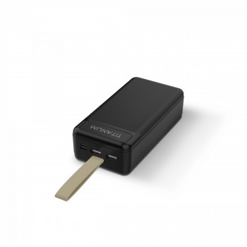 Power Bank - pārnēsājams akumulators 30 000mAh TITANUM 914 Black, pieejamie porti: Micro USB, Type-C, 2USB