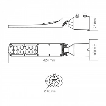 Ielu apgaismojums LED 30W 2700Lm 5000K, IP65 VIDEX VL-SLE18-0305 (neitrāli balta gaisma), melns