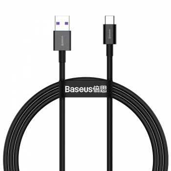 Baseus uzlādes un datu kabelis USB-A uz Type-C 6A 66W 1m, melns