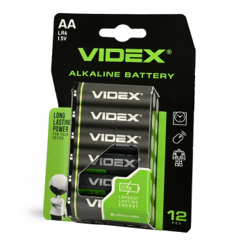 Alkaline battery Videx LR6/AA 4pcs Blister Card 1,5V, 2600mAh | LR6/12B/AA/1.5V