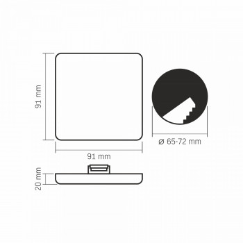 Gaismeklis LED zemapmetuma, bez rāmja (kvadrāts) 9W, 1000Lm 4000K, VIDEX (neitrāli balta gaisma)