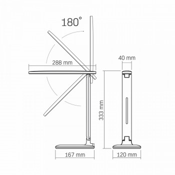 Galda lampa LED dimmējama 5W, 490Lm 3000/4000/5500K, VIDEX-OSLO (silti/neitrāli/auksti balta gaisma) balta