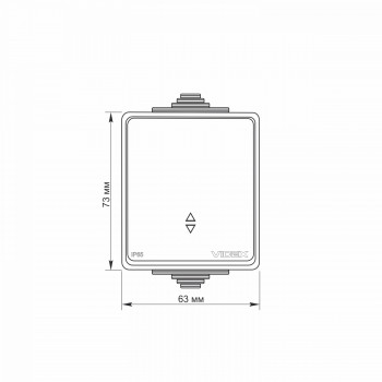 Slēdzis ārtelpu (pārslēdzis) v/a 1P, Videx Binera, pelēka, IP65