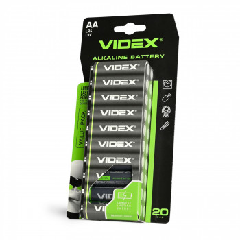 Alkaline battery Videx LR6/AA 4pcs Blister Card 1,5V, 2600mAh | LR6/20B/AA/1.5V