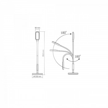 Stāvlampa LED dimmējama 12W, 1280Lm 3000/4000/5500K, VIDEX-TOKYO-WHITE (silti/neitrāli/auksti balta gaisma) balta