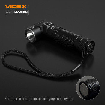 Lukturis LED Luminus SST40, 10W 1200Lm 5000K, Li-ion 18650 2200mAh - iekļauts! VIDEX VLF-A105RH, ar magnētu un regulējamu luktura galvu (SWIVEL HEAD) + komplektā stiprinājums lietošanai kā galvas lukturim!