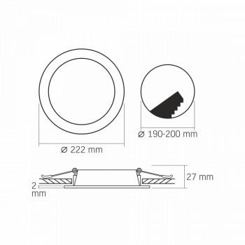 Gaismeklis LED zemapmetuma (aplis) 18W, 2100Lm 4000K, VIDEX (neitrāli balta gaisma)