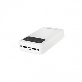 Power Bank - pārnēsājams akumulators 20 000mAh TITANUM OL22 White, pieejamie porti: Micro USB, Type-C, 2USB