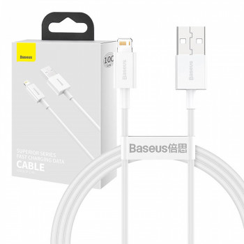 Baseus uzlādes kabelis (2,4A) USB-A uz Lightning, 1m, balts