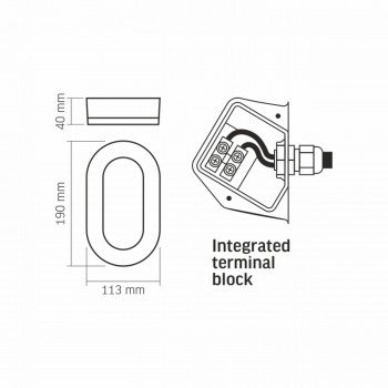 Ārtelpu gaismeklis LED 11W, 825Lm 5000K, VIDEX-GALA IP65 (neitrāli balta gaisma), balta