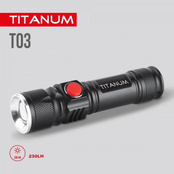 Lukturis LED 230Lm 6500K, Li-ion 18650 1200mAh (iebūvēts), TITANUM TLF-T03