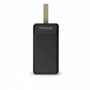 Power Bank - pārnēsājams akumulators 30 000mAh TITANUM 914 Black, pieejamie porti: Micro USB, Type-C, 2USB