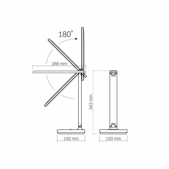 Galda lampa LED uzlādējama - dimmējama 5W, 250Lm 1800/3000/4000/5000K, Li-ion 2600mAh, VIDEX VL-TF16W (silti/neitrāli/auksti balta gaisma) balta