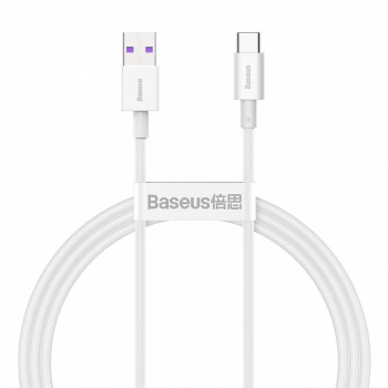 Baseus uzlādes un datu kabelis USB-A uz Type-C 6A 66W 1m, balts