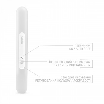 Pārvietojama, uzlādējama LED lampa (portatīvais apgaismojums) 150Lm, 3000/4000/6500K, Type-C (5V, 1A) iebūvēta baterija Li-pol 3.7V 2200mAh, VIDEX VL-NL013W-SR