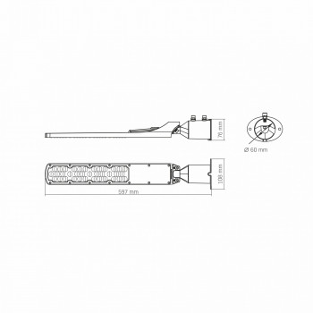 Ielu apgaismojums LED 100W 9000Lm 5000K, IP65 VIDEX VL-SLE18-1005 (neitrāli balta gaisma), melns