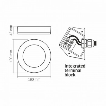 Ārtelpu gaismeklis LED 15W, 1125Lm 5000K, VIDEX-LENA IP65 (neitrāli balta gaisma), balta