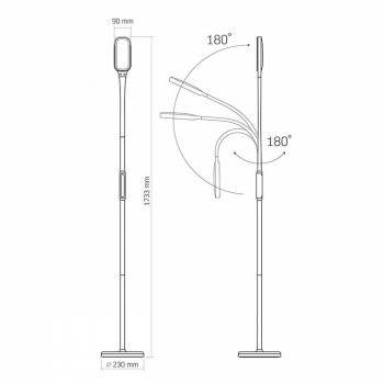  Stāvlampa LED dimmējama 12W, 1280Lm 3000/4000/5500K, VIDEX-TOKYO-BLACK (silti/neitrāli/auksti balta gaisma) melna