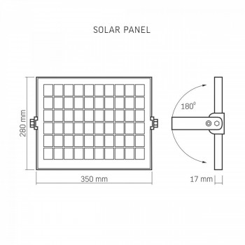 Solārais prožektors LED 20W, 600Lm 5000K (baterija LiFePO4 5000 mAh 3.2V) (panelis 10W) VIDEX VLE-FSO-205