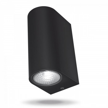 Fasādes gaismeklis LED abpusējs 6W, 540Lm 2700K, IP54 VIDEX-PELLE-BLACK (silti balta gaisma), melns