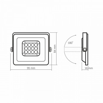 Prožektors LED 10W, 900Lm 5000K, VIDEX-LUCA (neitrāli balta gaisma)