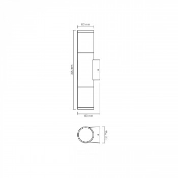 Fasādes gaismeklis 2xGU10 abpusējs, IP54 VIDEX VL-AR092B, melns