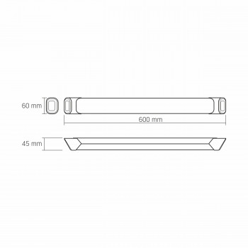 Tehniskais gaismeklis LED 36W 600mm, 4000Lm 5000K, IP20 VIDEX (neitrāli balta gaisma) iekštelpu, melns