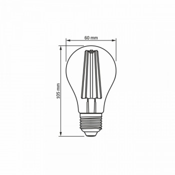 Spuldze augu audzēšanai LED E27 8W, 14 umol/s, 1200K (bicolor), stars<360* (A60) VIDEX-FITO