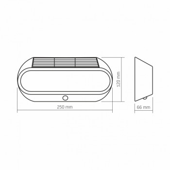 Solārais gaismeklis LED 6,4Wh, 500Lm 5000K, IP54, VIDEX VL-BHSO-001-S (neitrāli balta gaisma)