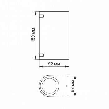 Fasādes gaismeklis 2xGU10 abpusējs, IP54 VIDEX-JUSTIN-BLACK, melns