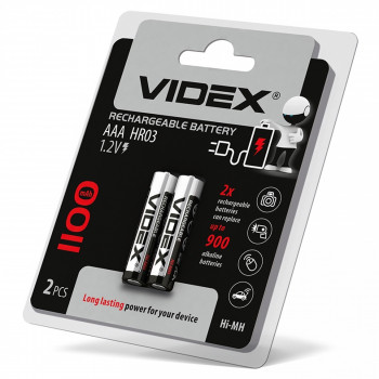 Batteries Videx HR03/AAA 1100mAh double blister/2pcs  | HR03/1100/2DB/AAA/1.2V