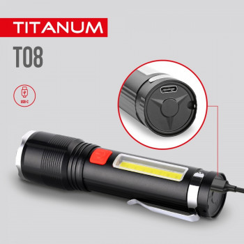 Lukturis LED 700Lm 6500K, Li-ion 18650 1500mAh (iebūvēts), TITANUM TLF-T08