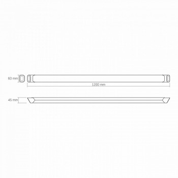 Tehniskais gaismeklis LED 72W 1200mm, 8000Lm 5000K, IP20 VIDEX (neitrāli balta gaisma) iekštelpu, melns