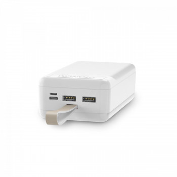 Power Bank - pārnēsājams akumulators 30 000mAh TITANUM 914 White, pieejamie porti: Micro USB, Type-C, 2USB