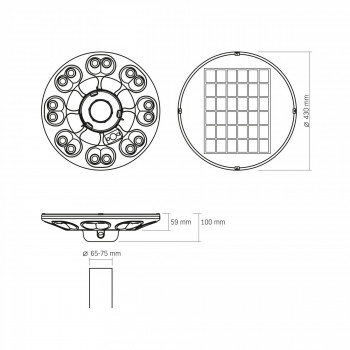 Solārais parku gaismeklis - laterna ar kustības sensoru 1400Lm 3000K/5000K (baterija LiFePO4 12000 mAh 3.2V) (panelis 15W, 5V) (montāžas stabs nav iekļauts komplektā!), VIDEX VL-GLSO-1254-S