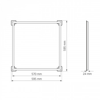 Rāmis LED (saliekams) 40W 5100Lm 5000K (595x595x24mm) VIDEX VLE-PAU405W (neitrāli balta gaisma) - Iepakojums ietilpst pakomātā!