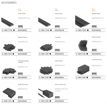 Magnētiskās sliedes strāvas adapters 200W VIDEX VL-TRMS-P200B