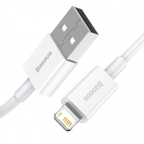 Baseus uzlādes kabelis (2,4A) USB-A uz Lightning, 1m, balts