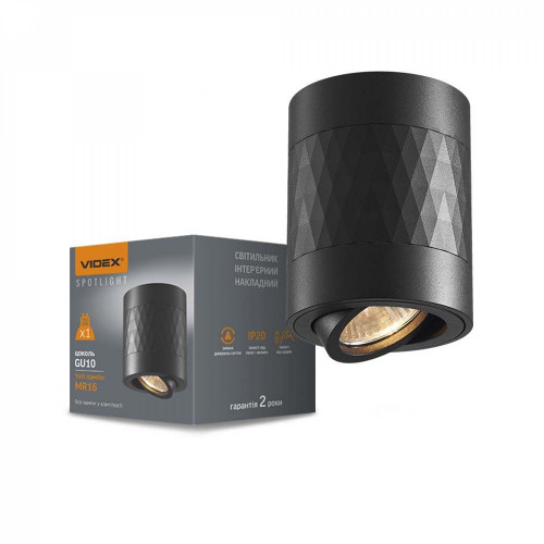 Ceiling spotlight luminaire VIDEX-GU10-STANLEY-BLACK VL-SPF04A-BPB