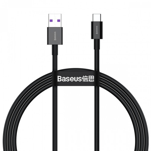 Baseus uzlādes un datu kabelis USB-A uz Type-C 6A 66W 1m, melns