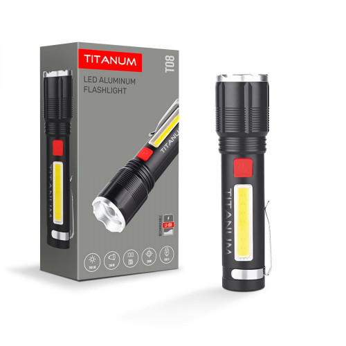 Lukturis LED 700Lm 6500K, Li-ion 18650 1500mAh (iebūvēts), TITANUM TLF-T08